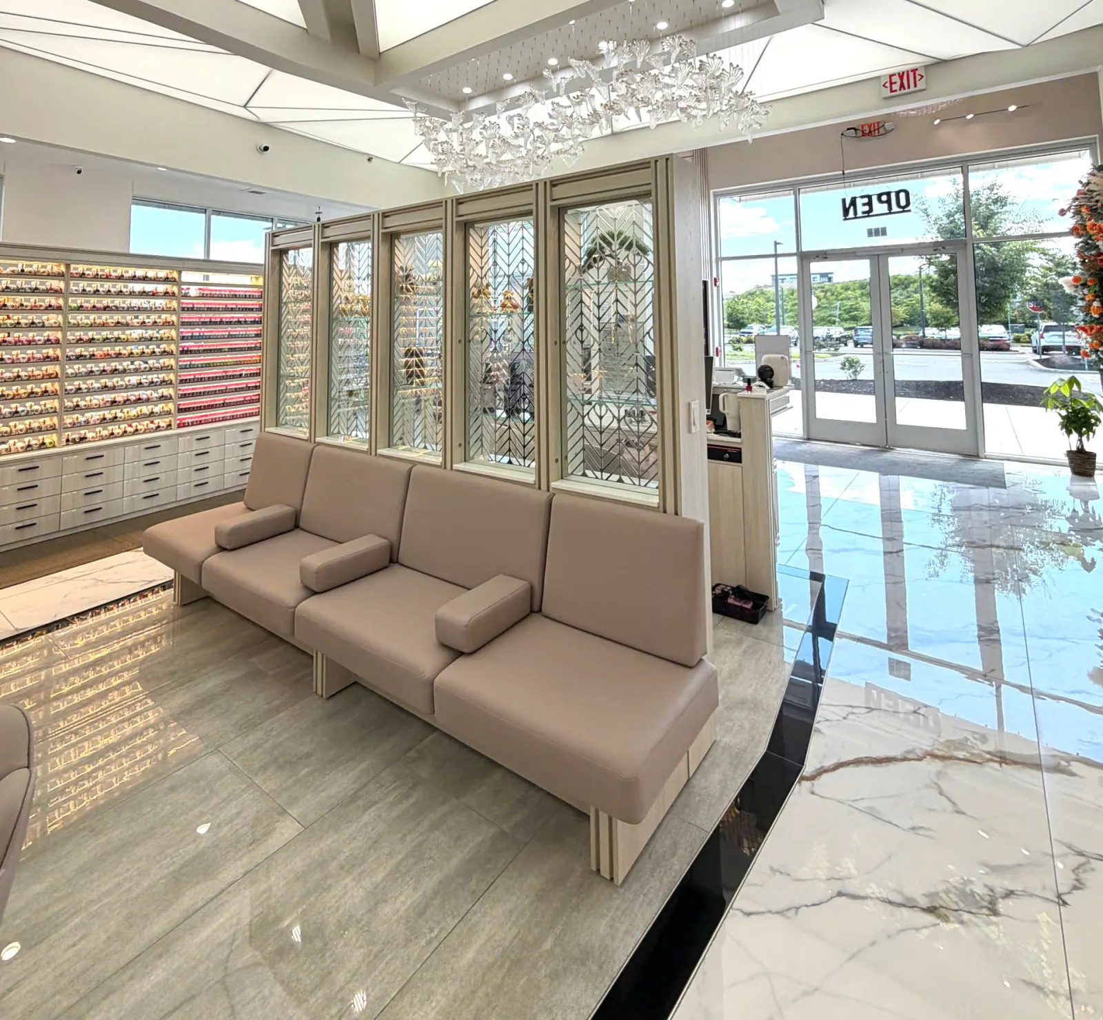 Guest lounge at Innovate Salon & Spa